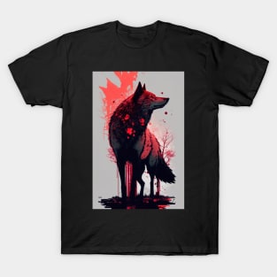 Cool Wolf with red glow T-Shirt